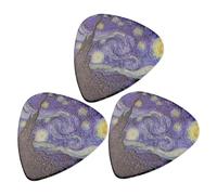 3 Pieces Guitar Picks, Classical Triangle Guitar Picks With Artistic Star Design Including 0.46mm 0.71mm 0.96mm For Acoustic, Electric, Bass Musical Instruments