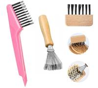 3 Pieces Hair Brush Cleaning Tool Metal Wire Comb Cleaning Brush Hair brush Cleaner Comb, 2-in-1 Hair Brush Cleaning Tool, Hair Brush Remover Rake for Removing Dead Hair Dust,Home and Salon Use