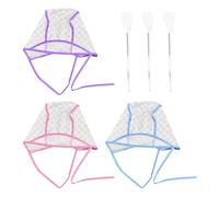 3 Pieces Hair Dye Cap, 3 Pieces Plastic Needles, Self-Contained Holes, Breathable And Comfortable, Salon Highlight Hat, Creative Hair Dye Tool Set.
