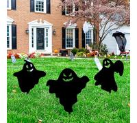 3 Pieces Halloween Black Yard Signs, Ghost Silhouette Decoration Acrylic Spooky Looking Signs for Family Outdoor Home Garden Party Supplies