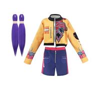 3 Pieces Halloween Cosplay Costumes, Demons Hunters Anime Costume With Braids Extensions Hair, Pop Star Dress Up Stage Outfits For Holiday Carnival Parties, School Performance