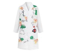 3 Pieces Halloween Crazy Mad Scientist Cosplay Costume Lab Coat Outfits for Party Event with Wig Glasses for Unisex Kids