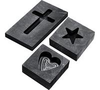 3 Pieces Heart Star Cross Graphite Casting Ingot Mold Metal Refining Scrap Melting Casting Mould for Smelting Gold Silver Metal Aluminum Copper Brass Zinc