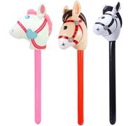 3 Pieces Horse Head Stick Toys, Inflatable Horse Balloons, Birthday Inflatable Horse Balloons, Birthday Party Decorations
