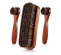 3 Pieces Horsehair Shoes Polish Brushes Care Clean Daubers Applicators (Set C)