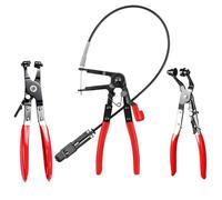 3 Pieces Hose Clamp Pliers, Straight Neck & Bevel Angled Hose Clip Clamps, Flexible Wire Spring Band Long Reach Hose Pliers, Car Maintenance Repair Tools for Automotive Fuel Oil, Water Pipe Repairing