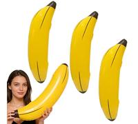 3 Pieces Inflatable Banana, Tropical Party Decorations, Pool Party Accessories, Inflatable Pool Toys, 60cm Large Yellow Bananas for Photo Booth and Social Events