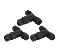 3 Pieces IP68 Connector Electrical Cable 3 Paths T Formal Outdoor Industrial Accessories