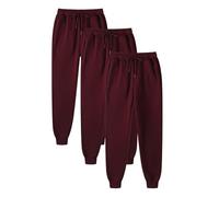 3 Pieces Joggers For Women Cuffed Ankles Sweatpants Elasticated High Waist Joggers Ladies Solid Color Drawstring Hiking Jogging Bottoms Baggy Tracksuit Bottoms With Pockets Travel Outdoor Streetwear