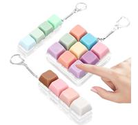 3 Pieces Keyboard Fidget Toy, Decompression Toys Keyboard Clicker Toy with Keychain for Adults to Relieve Stress and Pass Time (Style A)