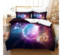 3 pieces Kids Bedding Set Comfortable Duvet Cover Set Single 90x190 cm Shiny disco ball 3D Printed Ultra Soft Breathable Duvet Cover Girls Boys Quilt Cover With 2 Pillowcase -1288834953363