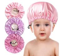3 Pieces Kids Satin Bonnet, Reversible Silk Bonnet for Teens Toddler Child Baby(Pink,Purple,Rose)