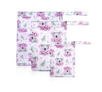 3 Pieces Koala Pattern Diaper Bag, Reusable Storage Bag, Cute Cartoon Storage Bag, Waterproof Diaper Bag, Swimming Gear Storage Bag