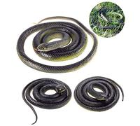 3 Pieces Large Realistic Rubber Snakes, Halloween Scary Toy Fake Black Mamba Snake for Garden Props to Scare Birds, Pranks, Halloween Party Decoration (2 Sizes, 47 Inch, 31.5 Inch)