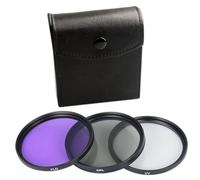 3 Pieces Lens Filter with Bag 49MM 52MM 55MM 58MM 62MM 67MM 72MM 77MM Glass Protector Filtering Replacement Carrying Case (72MM)