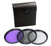 3 Pieces Lens Filter with Bag Camera 49MM 52MM 55MM 58MM 62MM 67MM 72MM 77MM Glass Protector Filtering Replacement Carrying Case 58mm