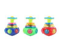 3 Pieces Light Up Spinnings Toys, Attention Autisms Bucket Toys With Lights And Music, Flashing Top Gyroscope, Shining Music Flashing Tops, Cause and Effect Toy for Kids Party Presents