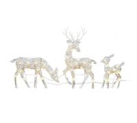 3 Pieces Lighted Christmas Reindeer Outdoor Decorations, Reindeer Family Set, Waterproof Christmas Deer With Lights For Home Decor