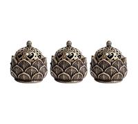 3 Pieces Lotus Incense Burner, Lotus Incense Burner With Lid, Mini Incense Candle Holder, Creative Retro Ornaments, Home Decoration Candle Holder, Suitable For Home, Office, Cafe