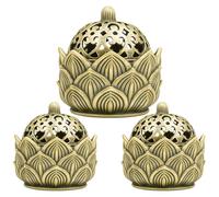 3 Pieces Lotus Incense Burner, Lotus Incense Holder For Sticks, Decorative Incense Burner for Home, Yoga Studio, Office, Cafe, Meditation Space, Set of 3 (1 Large & 2 Small)