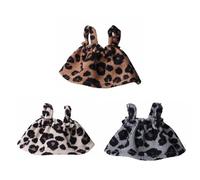 3 Pieces Lovely Wild Print Wardrobe for Fancy Rodents Sugar Gliders and Pet Comrades Soft Polyester Small Clothing Hamster Accessories Margay Print