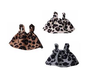 3 Pieces Lovely Wild Print Wardrobe for Fancy Rodents Sugar Gliders and Pet Comrades Soft Polyester Small Clothing Hamster Accessories Margay Print