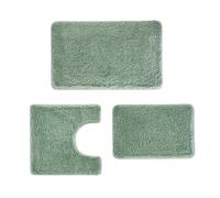 3 Pieces Luxury Bathroom Rug Set with U-Shaped Toilet Rug, Non-Slip Rubber Bottom, Thick Microfiber Fluffy Plush, Water absorption, Quick Dry, Ultra Soft, Bath Mats for Bathroom, Tub(Leaf Green)