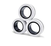 3 Pieces Magnet Finger Spinner,Fidget Toys,Magnetic Rings,Round Magnets Fidget,Solid Color Spinner Stress Relief Toy,for for Man Woman Teens Kids Boys Girls,Christmas and Birthday Gifts(White)