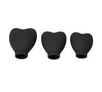 3 Pieces Makeup Brush Cover Portable Soft Silicone Heart Shaped Cosmetic Brush Protective Makeup Brush Protective Cover for Travel and Home (Black)