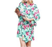 3 Pieces Maternity Robe and Baby Receiving Blanket Set UK Clearance, Flowers Print Mommy Robe Baby Swaddle Blanket with Headband Ladies Long Sleeve Nursing Dress Nightdress Nursery Blankets Blue