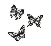 3 Pieces Metal Butterfly Wall Decor Black Metal Butterfly Wall Hanging Decor Rustic Farmhouse Home Office Bedroom Decor