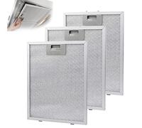 3 Pieces Metal Grease Filter, Universal Aluminium Mesh Ventilation Filter, Cooker Hood Filters, for Range Hoods of Many Leading Brands (320 x 260 mm)