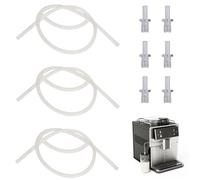 3 Pieces Milk Hose & 6 Pieces Connection Nipples for Jura Fully Automatic Impressa Giga, Transparent Silicone Hoses for Jura Coffee Machine Appliances Accessories