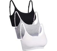 3 Pieces Mini Camisole Bra Wireless Padded Bra with Adjustable Straps for Women Girls Favors (S Size,Color Set 1)