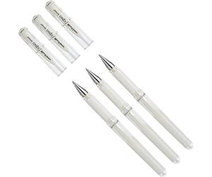 3 pieces Mitsubishi 146895 - gel roller uni-ball SIGNO UM-153, tip: 0.6 mm, white