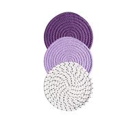 3 Pieces Multicolor Heat Resistant Placemats, Heat Resistant Cotton Rope Table Protectors for Kitchen Countertops and Dining Room, Placemats, Worktop Protectors, Cotton Rope Mats, Non-Slip