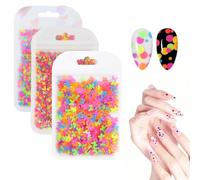 3 Pieces Nail Art Glitter Sequins Set, Fluorescent Nail Design Confetti in Star Shape for DIY Gel Nails, Glitter Powder for Crafts, Face, Festival Makeup and Craft Projects (D)