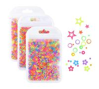 3 Pieces Nail Art Glitter Sequins Set, Fluorescent Nail Design Confetti in Star Shape for DIY Gel Nails, Glitter Powder for Crafts, Face, Festival Makeup and Craft Projects (E)