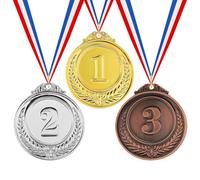 3 Pieces Number Medals, Gold Silver Bronze Award Medals with Ribbon Winner Awards 1st 2nd 3rd Metal Medals for Children, Olympic Style Winner Medals for Sports Day Prizes Party Favours Office Games