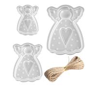 3 Pieces of Angel Silicone Molds and 1 Bundle of Decorative Lanyard, Exquisite Three-Dimensional Shape, Soft and Easy to Release, Hand-Decorated Molds, Plaster Or Candles Can Be Made.