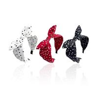 3 Pieces Of Bow Rabbit Ear Headband, Fabric Polka Dot Pattern Headdress, French Wide-Brimmed Headband, Hairdressing And Styling Tools.