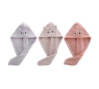 3 Pieces Of Cat Hair Drying Caps, Cute Cartoon Hair Drying Caps, Absorbent Hair Drying Towels, Quick-Drying Towels, Shower Supplies