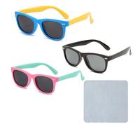 3 Pieces Of Children'S Polarized Sunglasses, 1 Piece Of Glasses Cleaning Cloth, Girls' Sunglasses, Summer Outdoor Sunglasses, Windproof Sunglasses, Cycling Sunglasses