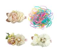 3 Pieces Of Hair Accessories And 100 Pieces Of Hair Ropes, Artificial Hair Accessories, Ele Hair Accessories, Cute Hair Accessories For Girls, Hair Decoration