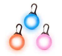 3 Pieces of Pet Luminous Collars, Clip-On Dog Tag Lights, Night Flashing Pendants, Outdoor Lighting, 3 Lighting Modes, Suitable for Running and Walking Dogs in the Dark