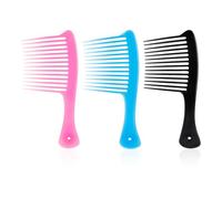 3 Pieces Of Plastic Comb, Massage Comb, Wide-Tooth Comb, Hair Combing Tools, Hair Salon Accessories.