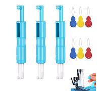 3 Pieces of Sewing Machine Needle Threader, Automatic Threader, Fixed Needle Threading Aid Inserter (Blue)