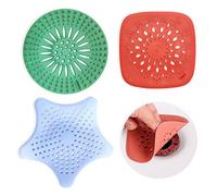 3 Pieces Of Shower Drain Hair Extension, Sink Filter, Kitchen Collapsible Silicone Filter, Sink Filter Protector With Suction Cup, For Bathroom Shower, Bathtub And Kitchen