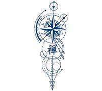 3 Pieces Of Tattoo Stickers Herbal Six-Pointed Star Waterproof Long-Lasting Non-Reflective Semi-Permanent