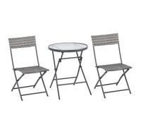 3-Pieces Outdoor PE Rattan Bistro Set